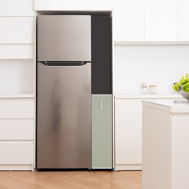 퍼티크 무드핏 슬라이딩 냉장고 틈새수납장 1단 하부장, 세이지 그린