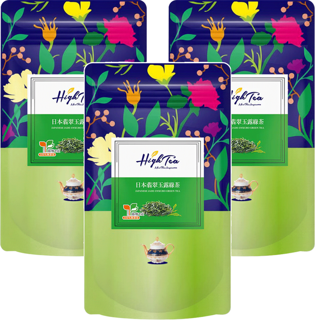 High Tea 伂橙 日本翡翠玉露綠茶, 3.5g, 12包, 3袋