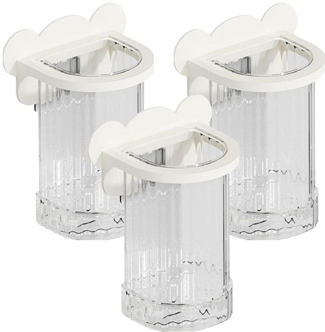 리빙공감 호텔식 물빠짐 부착식 칫솔꽂이, 화이트, 3개