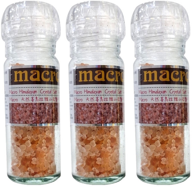 Macro 喜馬拉雅山岩鹽, 100g, 3罐