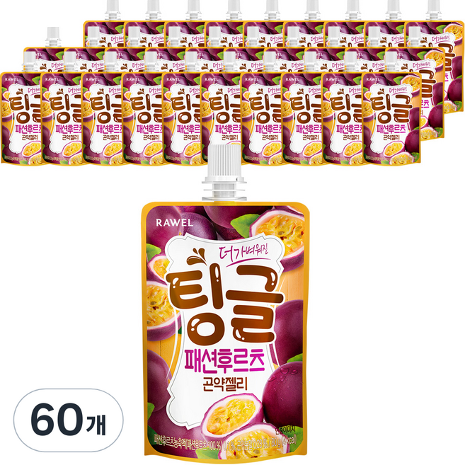 팅글 로엘 더 가벼워진 패션후르츠 곤약젤리, 60개, 80g