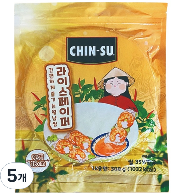 CHIN-SU 圓形米紙, 5個, 300g
