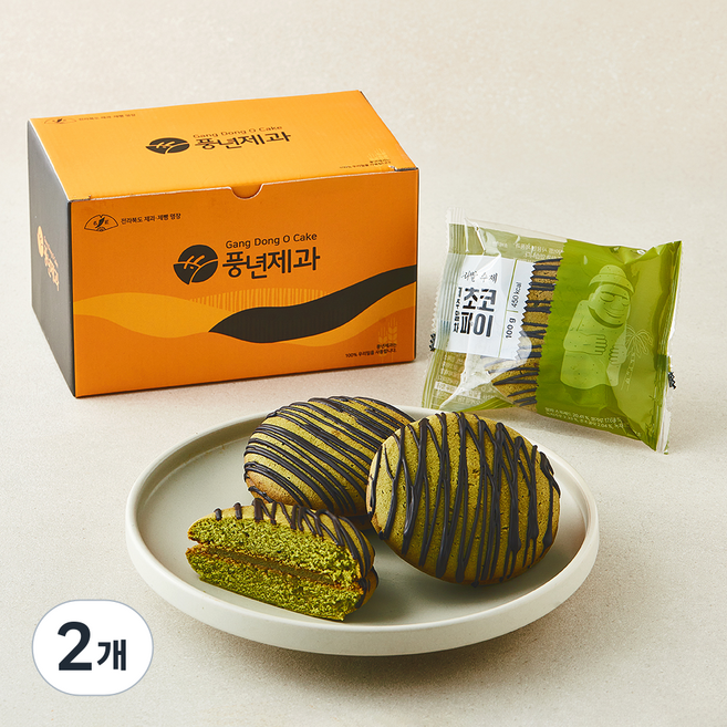 풍년제과 우리쌀 수제 제주 말차 초코파이 5개입, 500g, 2개