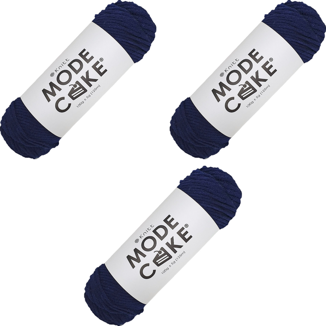Knitt Mode蛋糕線 100g, 海軍藍, 3個