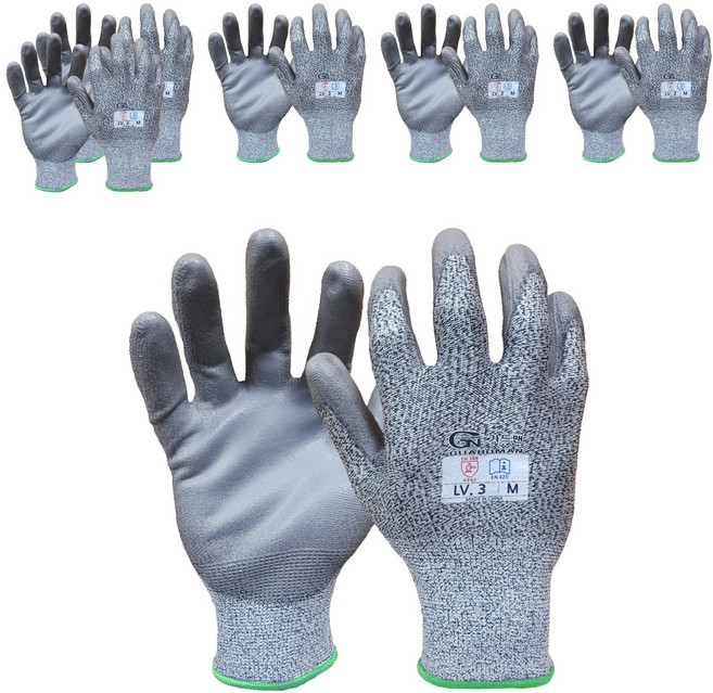 가드맨 컷레벨3 절단방지 코팅장갑 양손착용 세트, 6세트