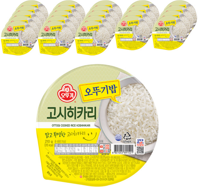 오뚜기 맛있는 밥 고시히카리, 210g, 24개