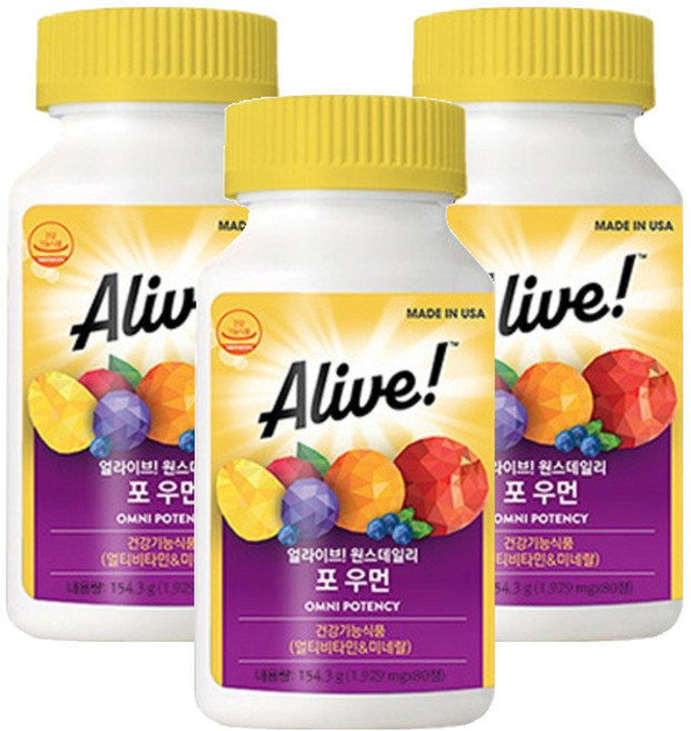 Alive 女性綜合維他命錠, 80錠, 3個