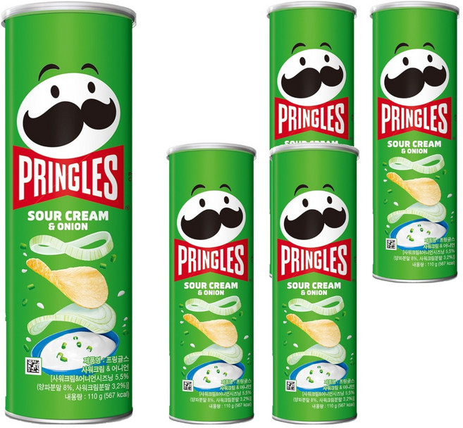 프링글스 사워크림 앤 어니언, 110g, 5개