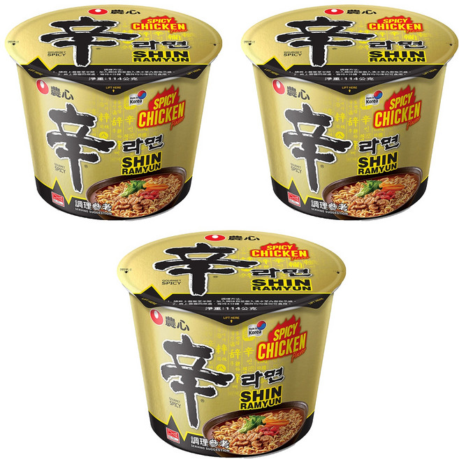 NONGSHIM 農心 辛拉麵 香辣雞肉味 114g, 3入