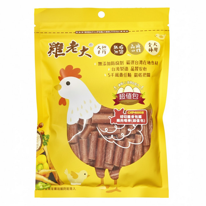 雞老大 嚼棒 犬用, 短切臘香包腸雞肉, 260g, 1包