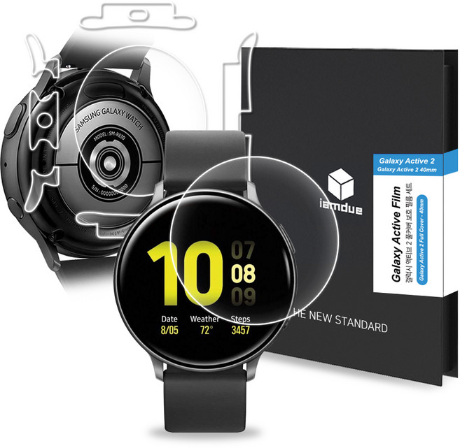 아이엠듀 갤럭시워치 측후면 풀커버 액정보호필름 2매, 1세트