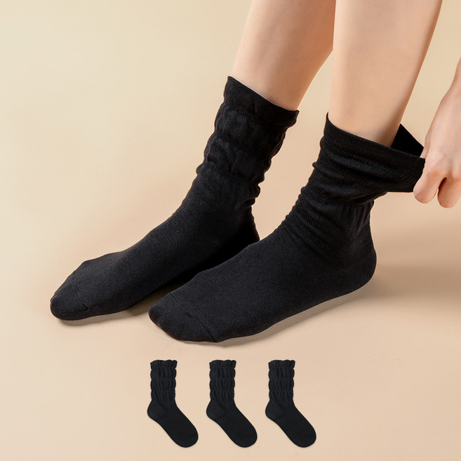 삭피엔스 여성용 무압박 러플포인트 양말 3종 세트