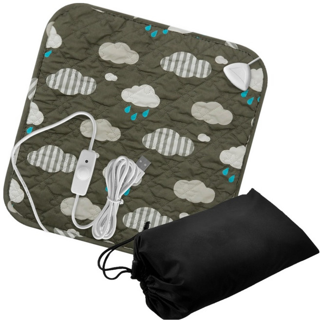 한일상사 구르미 양면 전기방석, 그레이, 40 x 40 cm