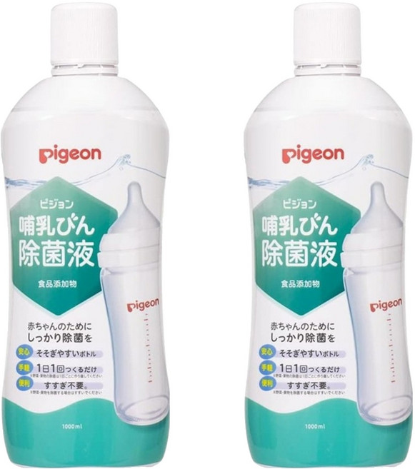 pigeon 貝親 嬰兒奶瓶消毒液, 1L, 2瓶
