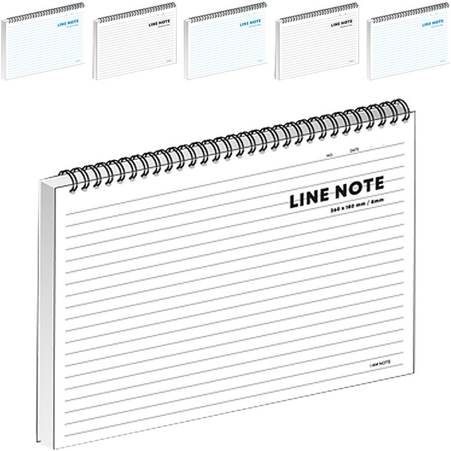 위드나 RULED PP 가로상철노트 세트 80-0080, 랜덤발송, 6개