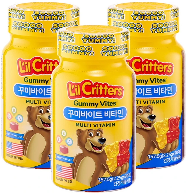 릴크리터스 꾸미바이트 비타민, 70정, 3개 - 쿠팡