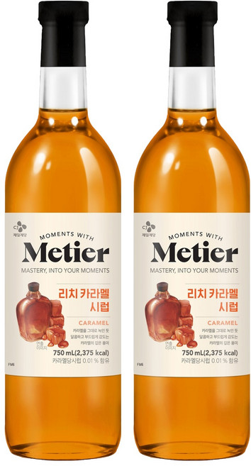 메티에 리치카라멜향시럽, 2개, 750ml