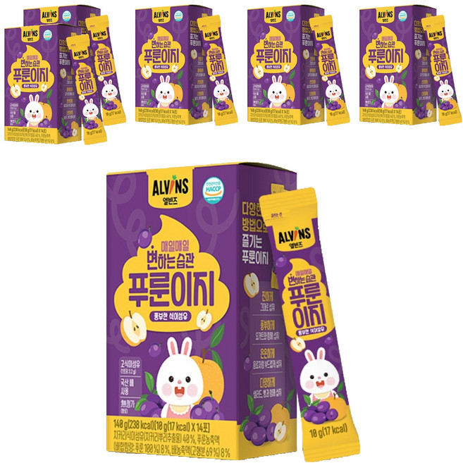 엘빈즈 매일매일 변하는 습관 푸룬이지 14p, 140g, 6개