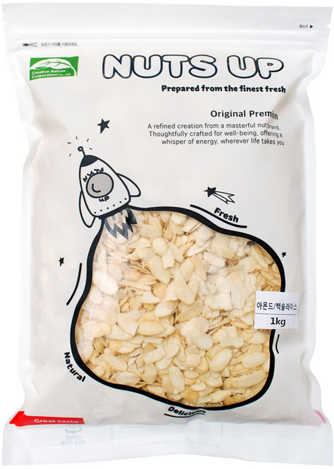 자연두레 너츠업 아몬드 백슬라이스, 1kg, 1개
