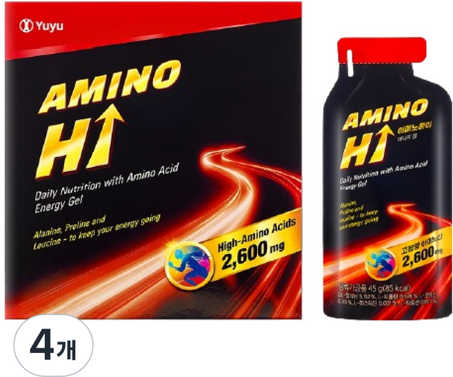Yuyu Amino Hi 能量果膠 10入, 4個, 450g