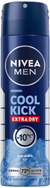 NIVEA 妮維雅 MEN 台灣公司貨 瞬間酷涼系列 男士止汗爽身噴霧 舒活麝香 48小時止汗抑味, 150ml, 1瓶