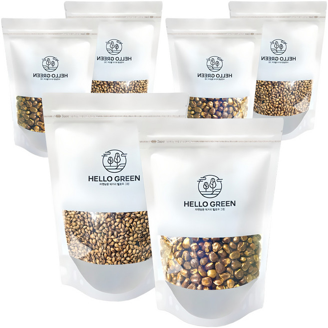 HELLOGREEN 焙炒玉米茶 500g + 焙炒麥茶 400g, 2包, 3組, 900g