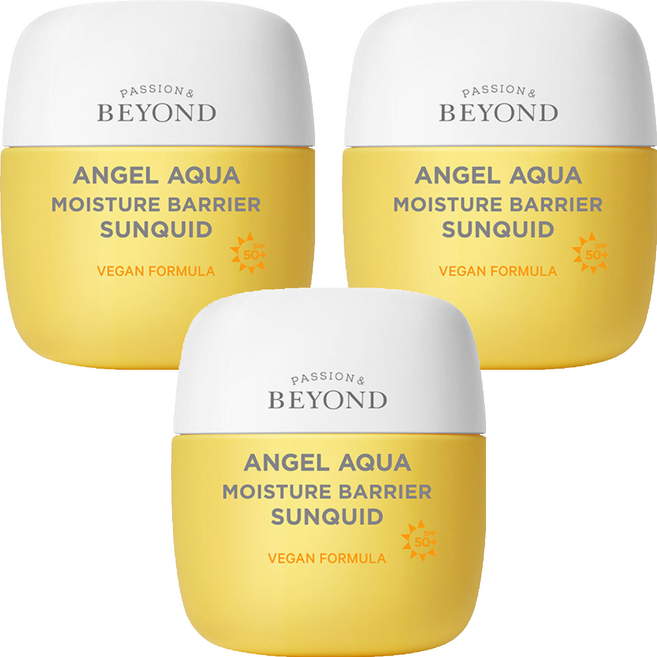 [비건라이프] 비욘드 엔젤 아쿠아 보습 장벽 선퀴드 SPF50+ PA++++, 50ml, 3개