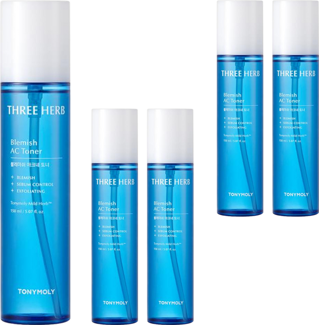 TONYMOLY THREE HERB 草本淨荳護膚乳液, 150ml, 5瓶