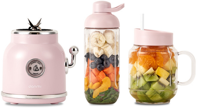 단미 레트로 미니 블렌더 BLS01, BLS01(핑크)