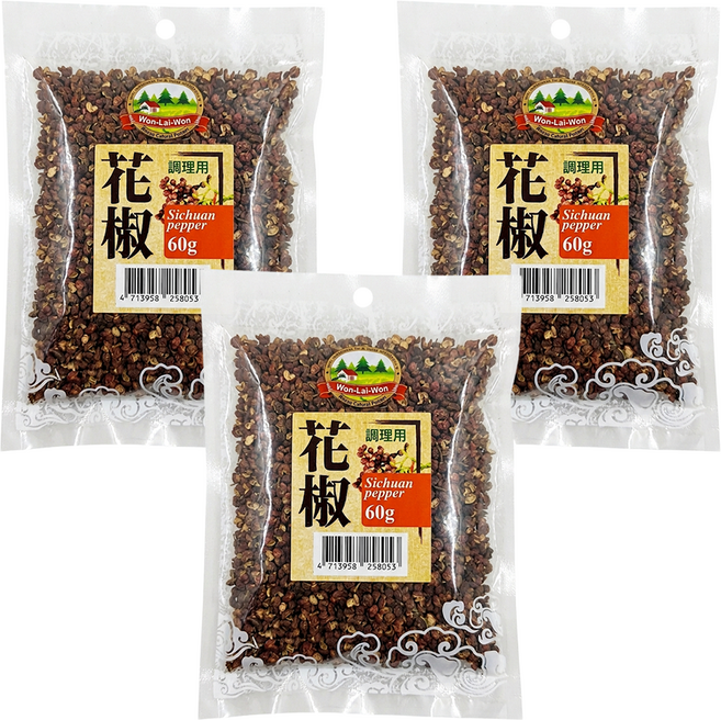WON LAI WON 旺來旺 花椒, 60g, 3包