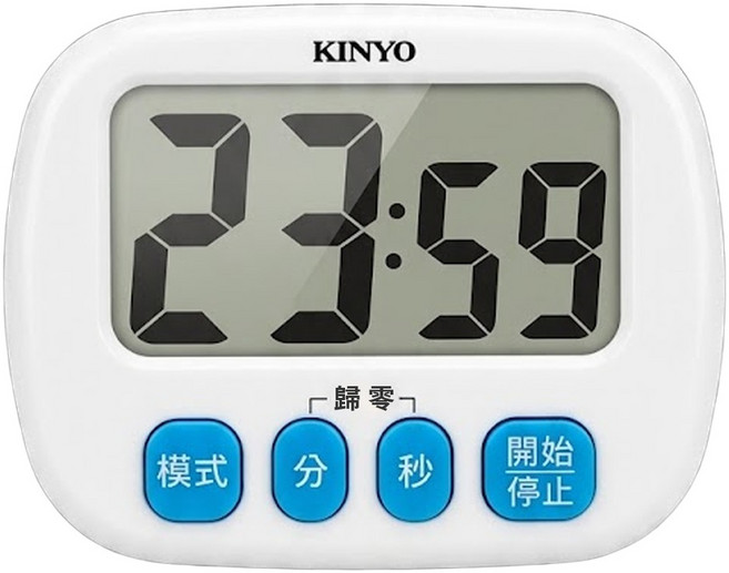 Kinyo 防潑水電子式正倒數計時器, 白色 + 薄荷綠, 1入