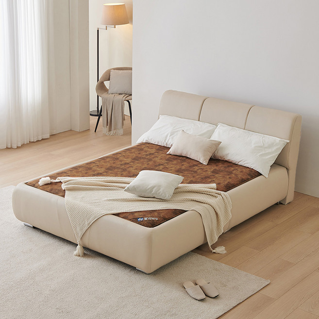 동서가구 미암 PU 가죽 황토볼 흙침대 방문설치, 베이지