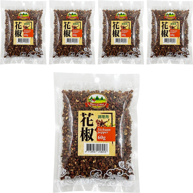 WON LAI WON 旺來旺 花椒, 60g, 5包