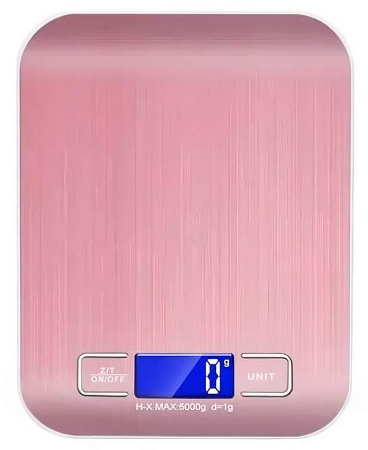 不銹鋼多功能電子秤 LED藍光顯示 置零去皮/單位轉換 5kg/1g 兩節7號電池, 單一商品, 1個