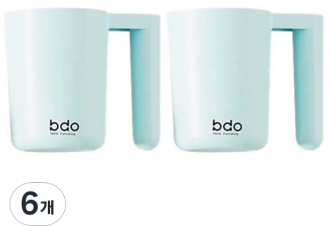 더자카 심플 원형 칫솔꽂이 양치컵, 블루, 6개