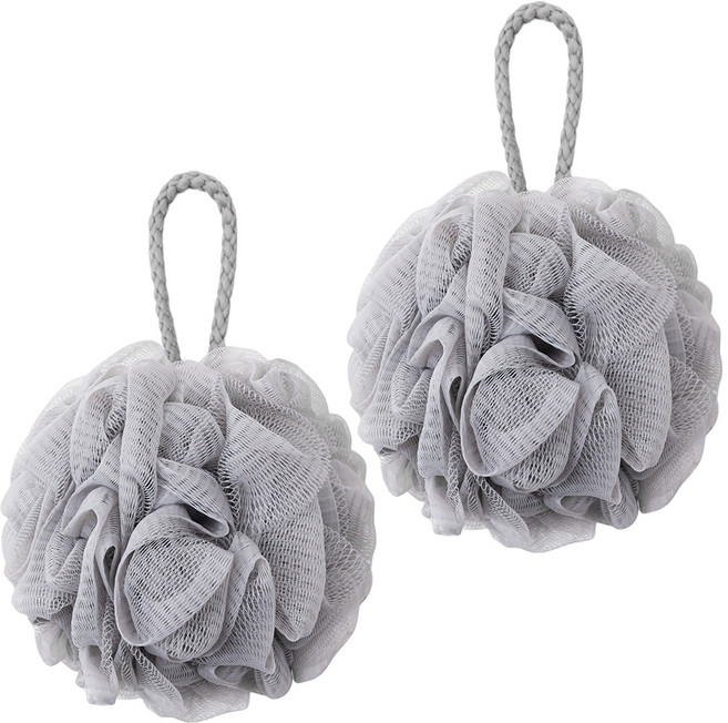 페르노엘 촘촘하고 부드러운 걸이형 버블 샤워볼 세트, 그레이, 2개입, 1개