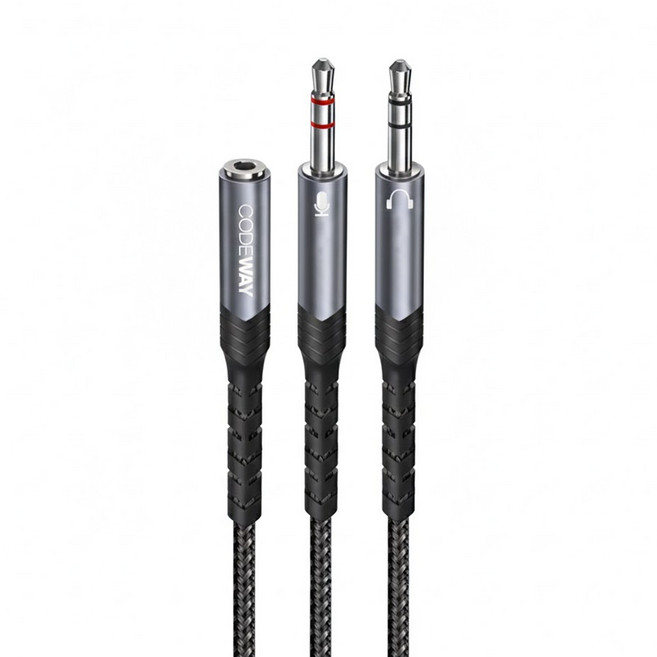 CODEWAY 耳機分接線 Y型 單母頭 高品質音訊傳輸, 單一商品, 灰色, 1條