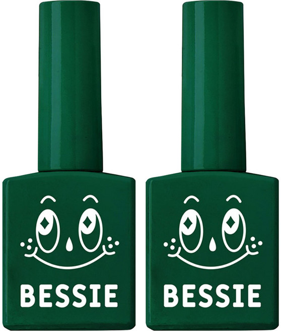BESSIE 컬러 젤, G07 진지한 초록, 11ml, 2개