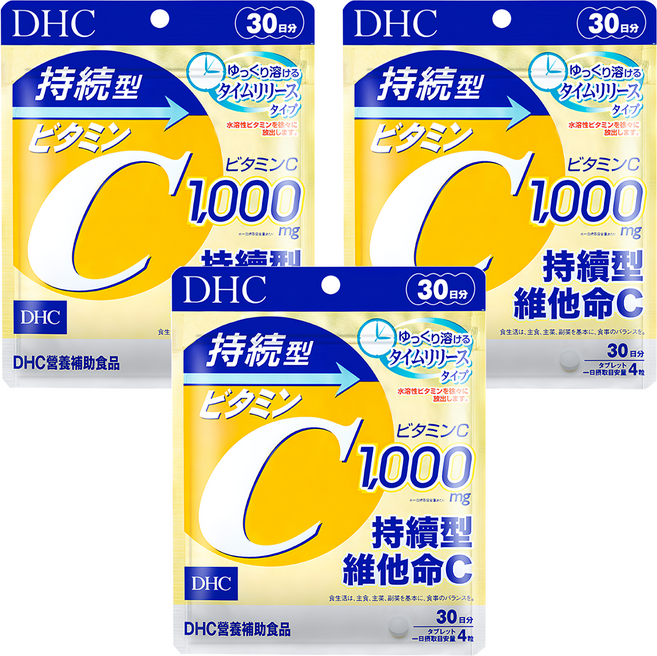 DHC 台灣公司貨 持續型維他命C, 120顆, 350mg, 3包