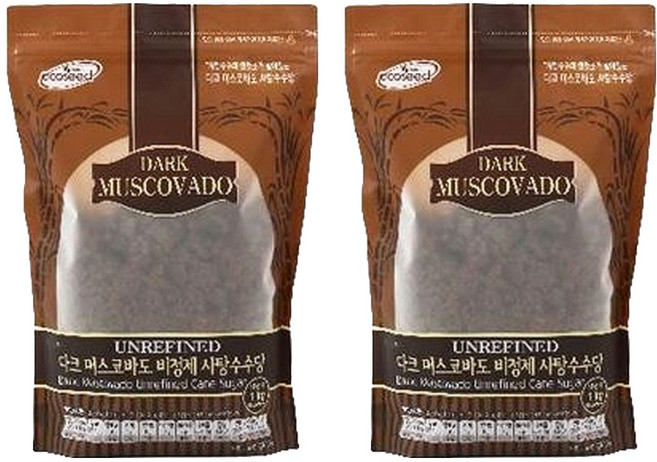 에코씨드 비정제 다크머스코바도, 1kg, 2개