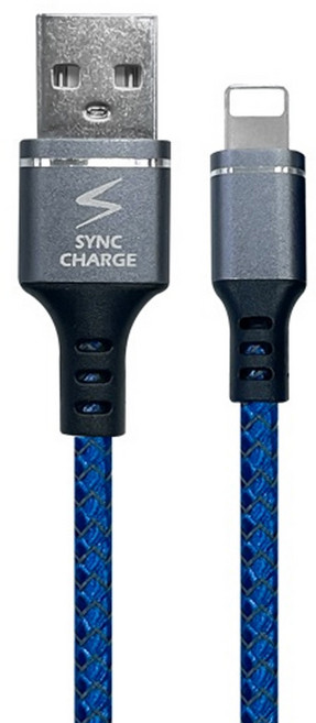 iLeco Lightning超耐用快充線 USB A to Lightning, 2m, 藍色, 1個