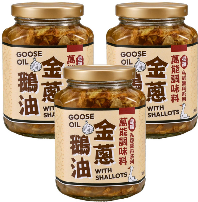星饌 鵝油金蔥, 350g, 3罐