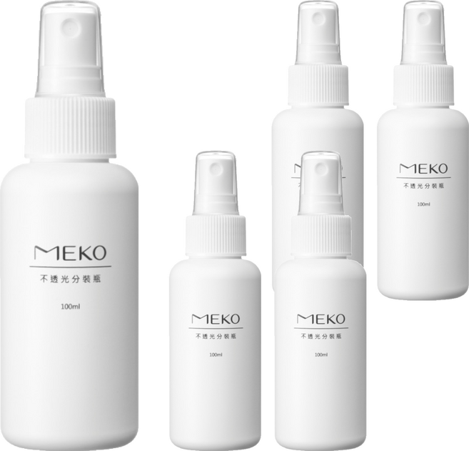 MEKO 不透光分裝噴瓶 100ml 攜帶方便 優良材質 用於分裝化妝水等液態類, U-072, 5個