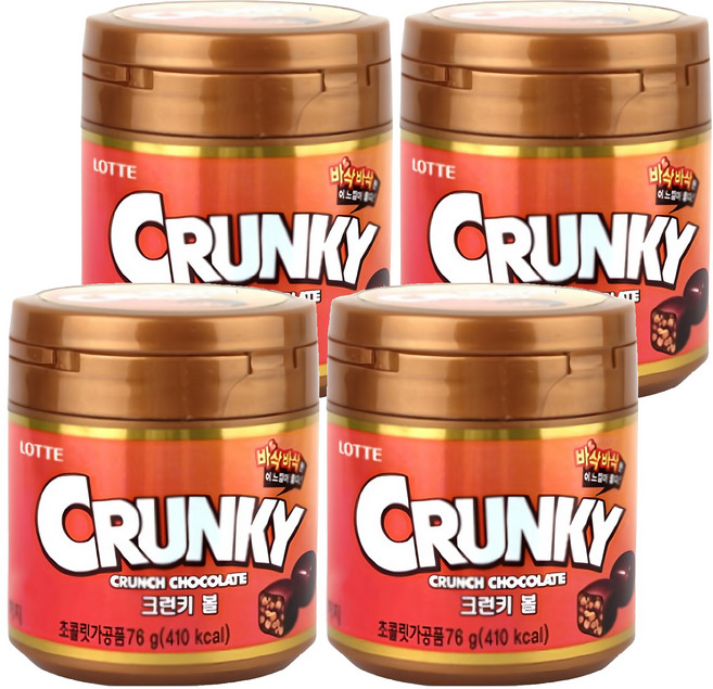 LOTTE 樂天 CRUNKY巧克力球, 76g, 4罐