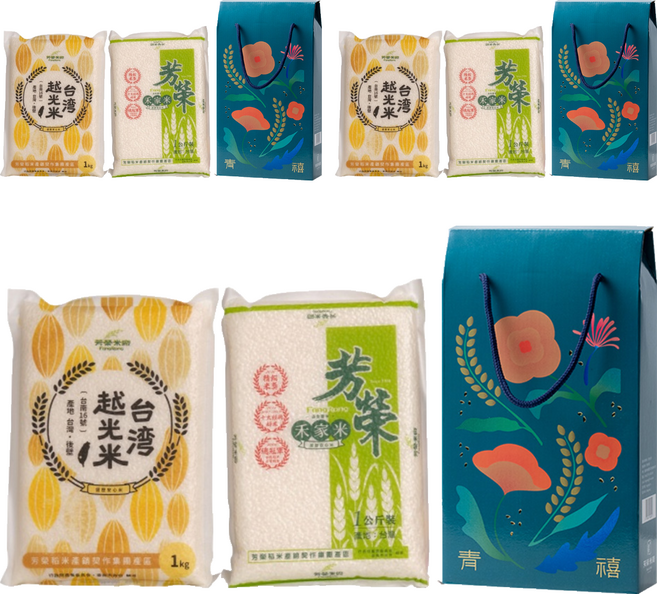 芳榮米廠 青禧米禮盒 2包入, 2kg, 3盒, CNS一等