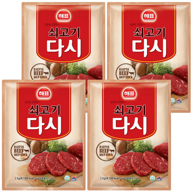 해표 쇠고기다시, 2kg, 4개