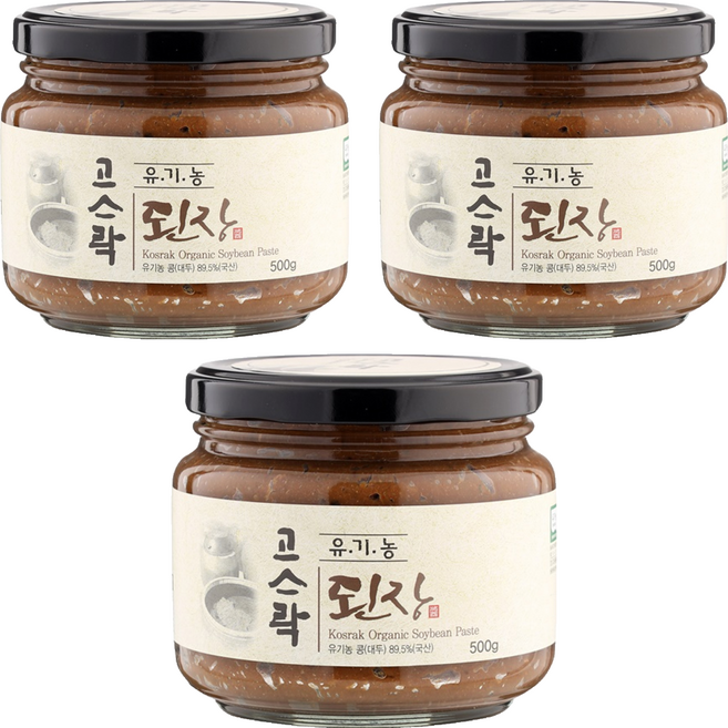 고스락 유기농 된장, 500g, 3개