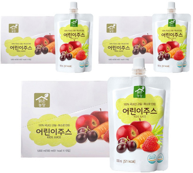 맑은농장 어린이주스, 100ml, 30개