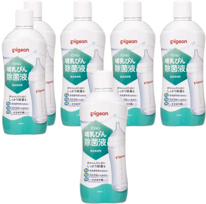 pigeon 貝親 嬰兒奶瓶消毒液, 1L, 6瓶