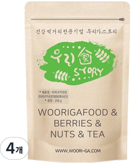 wooriga. tapioca 澱粉, 250g, 4個
